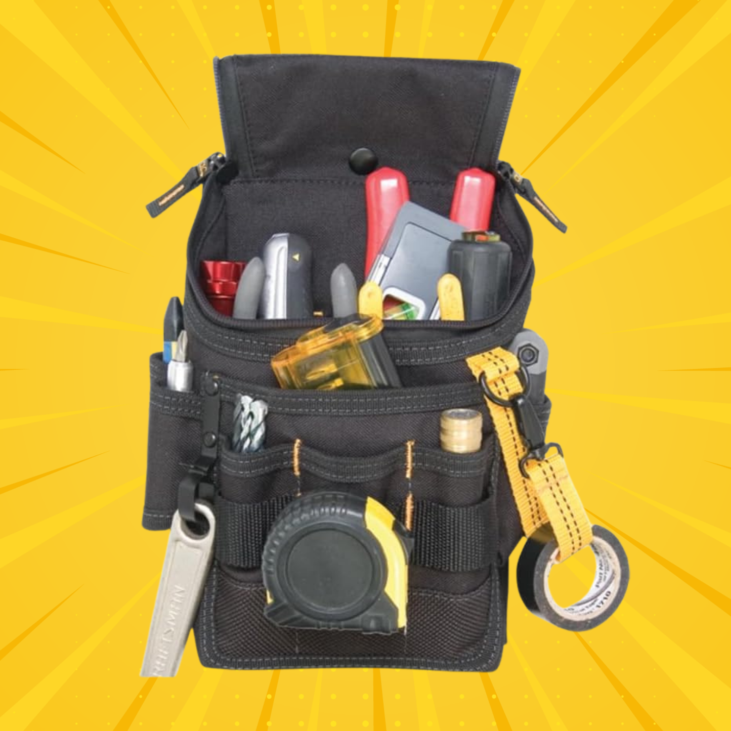 Custom Leathercraft Large 11-Pocket Utility Pouch - Grip Support Store