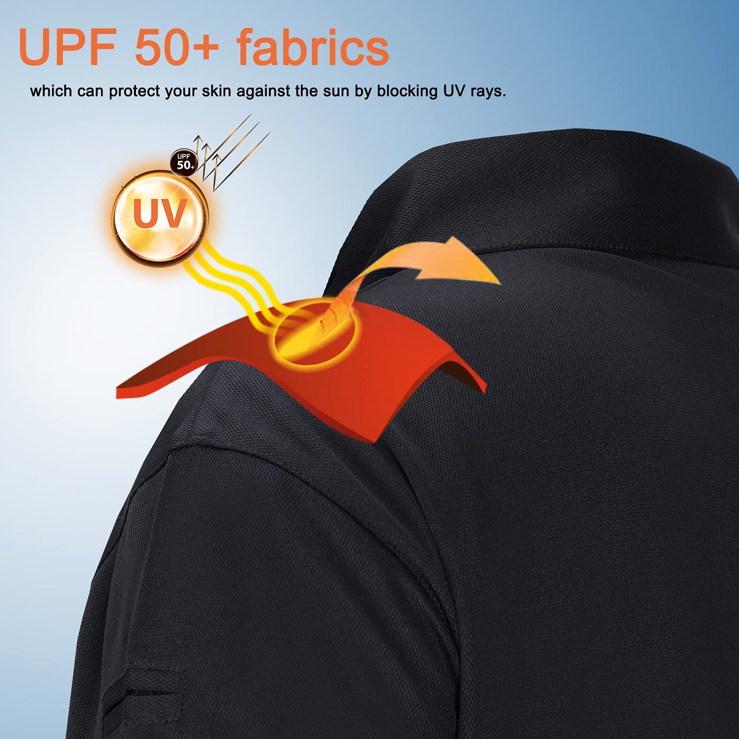 Show Black Polo Short Sleeve Shirts, Moisture-Wicking - Grip Support Store