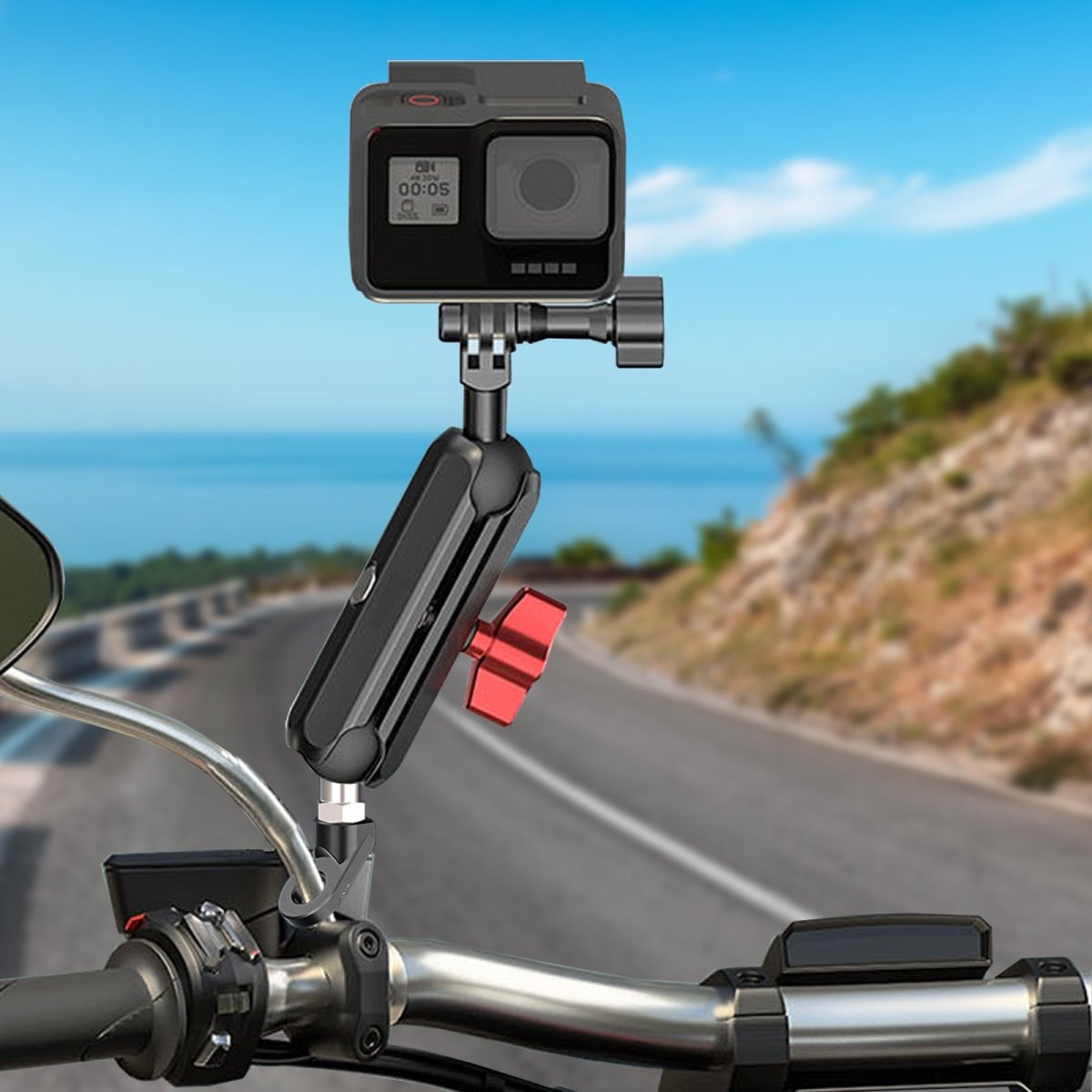 Mechrig Rearview Mirror Angled Aluminum Alloy Action Camera Mount - Grip Support Store