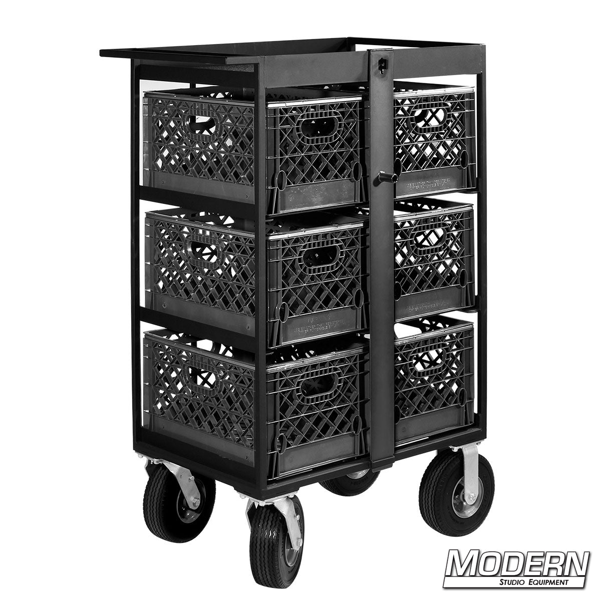 6 Place Milk Crate Cart Complete with Locking Bar - Grip Support Store
