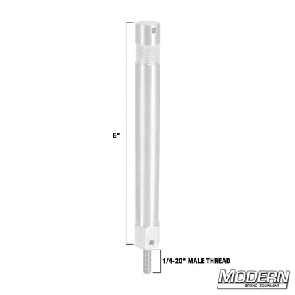 6" Aluminum Baby Pin with 1/4" Male Thread - Grip Support Store