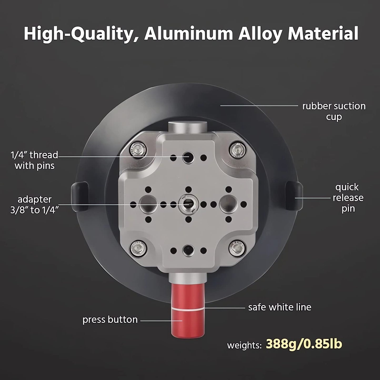 4.5" Suction Cup Mount with Cheese Block - Grip Support Store