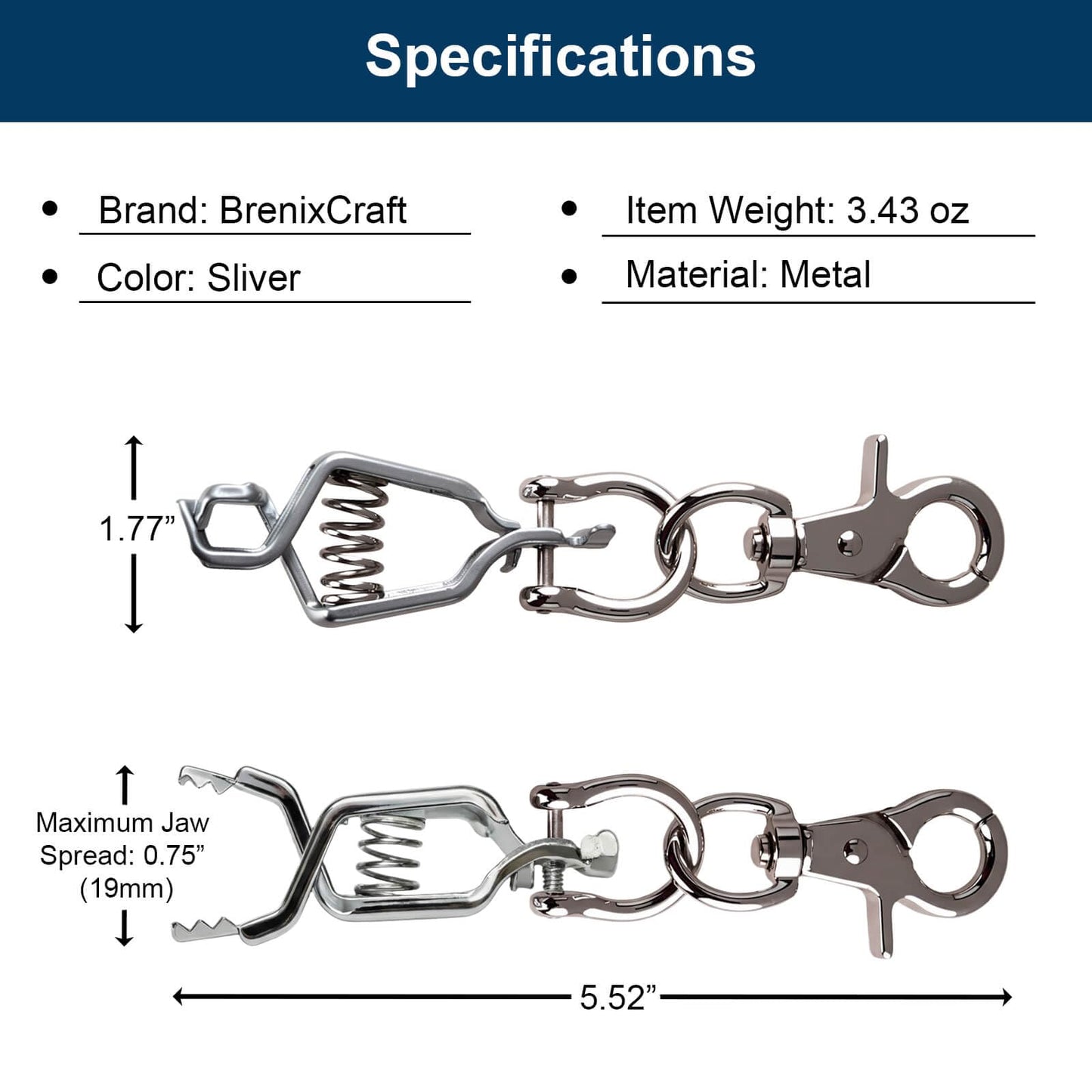 2 - Heavy Duty Metal Work Glove Holder with Swivel Snap Hook