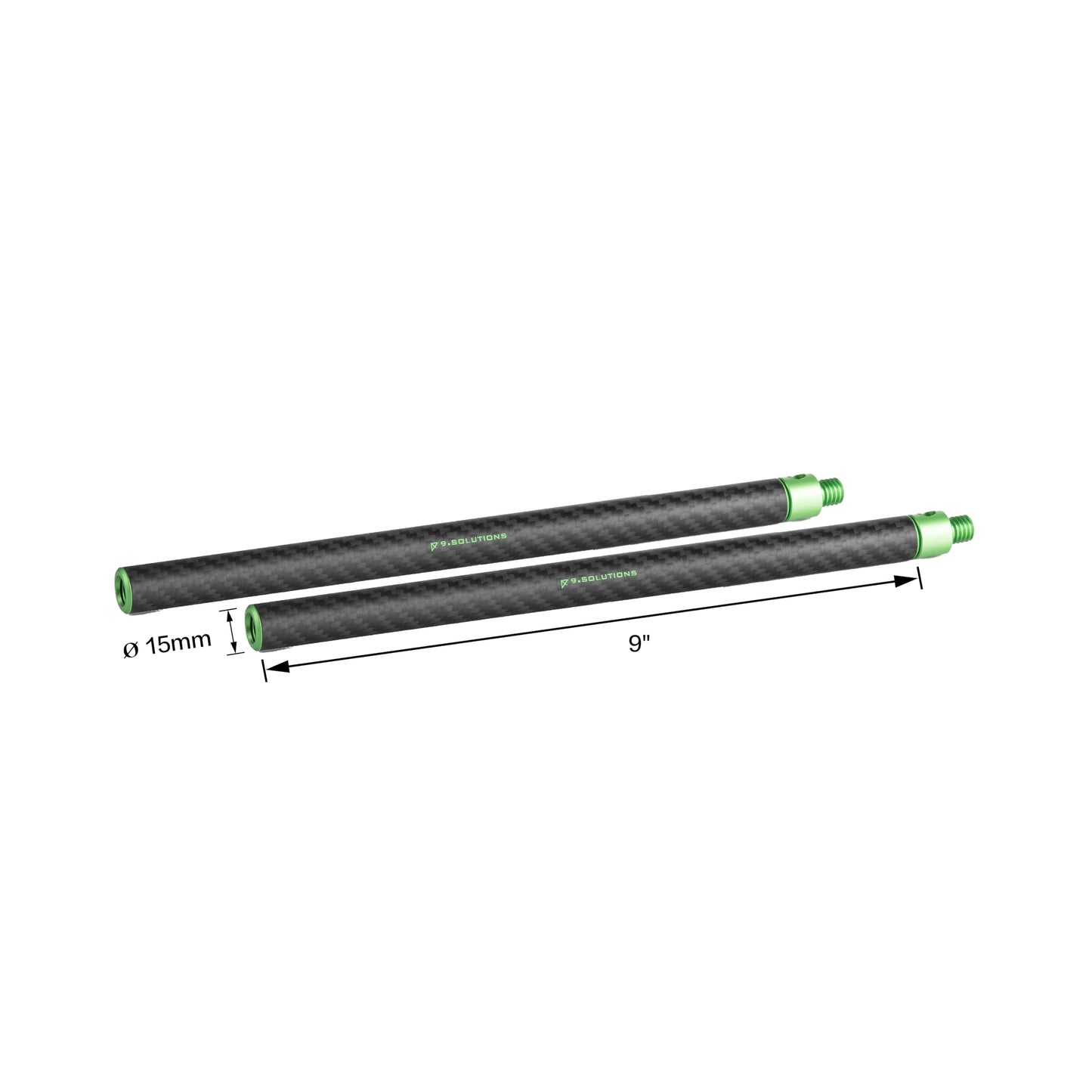 9.Solutions 15mm Carbon Fiber Rod Set (9"), Lightweight & Rigid, Standard 15mm Diameter, Length: 9In / 23cm, for DSLR Rigs & Cine Setups, 9.VBROD13