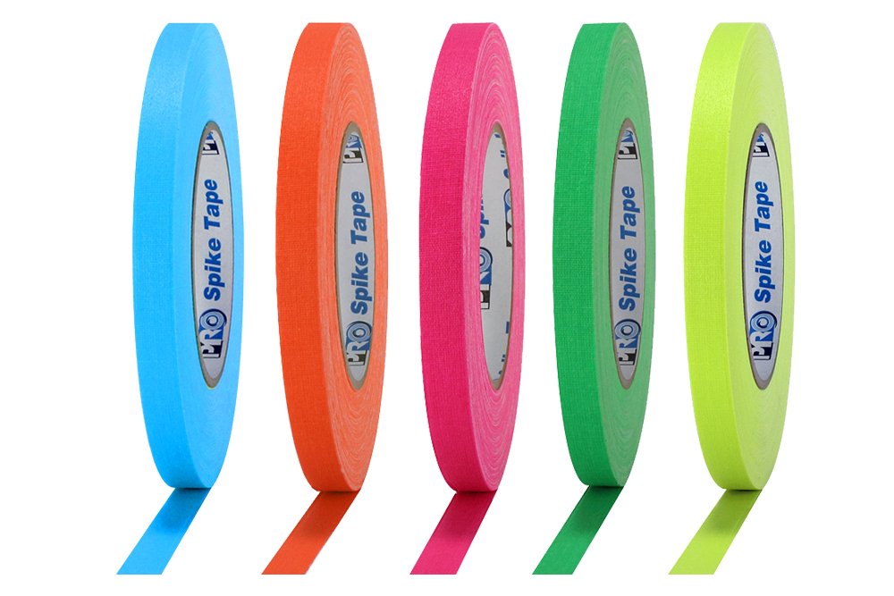 Spike Gaffers Tape - 5 Bright Neon Gaffer Tape Colors