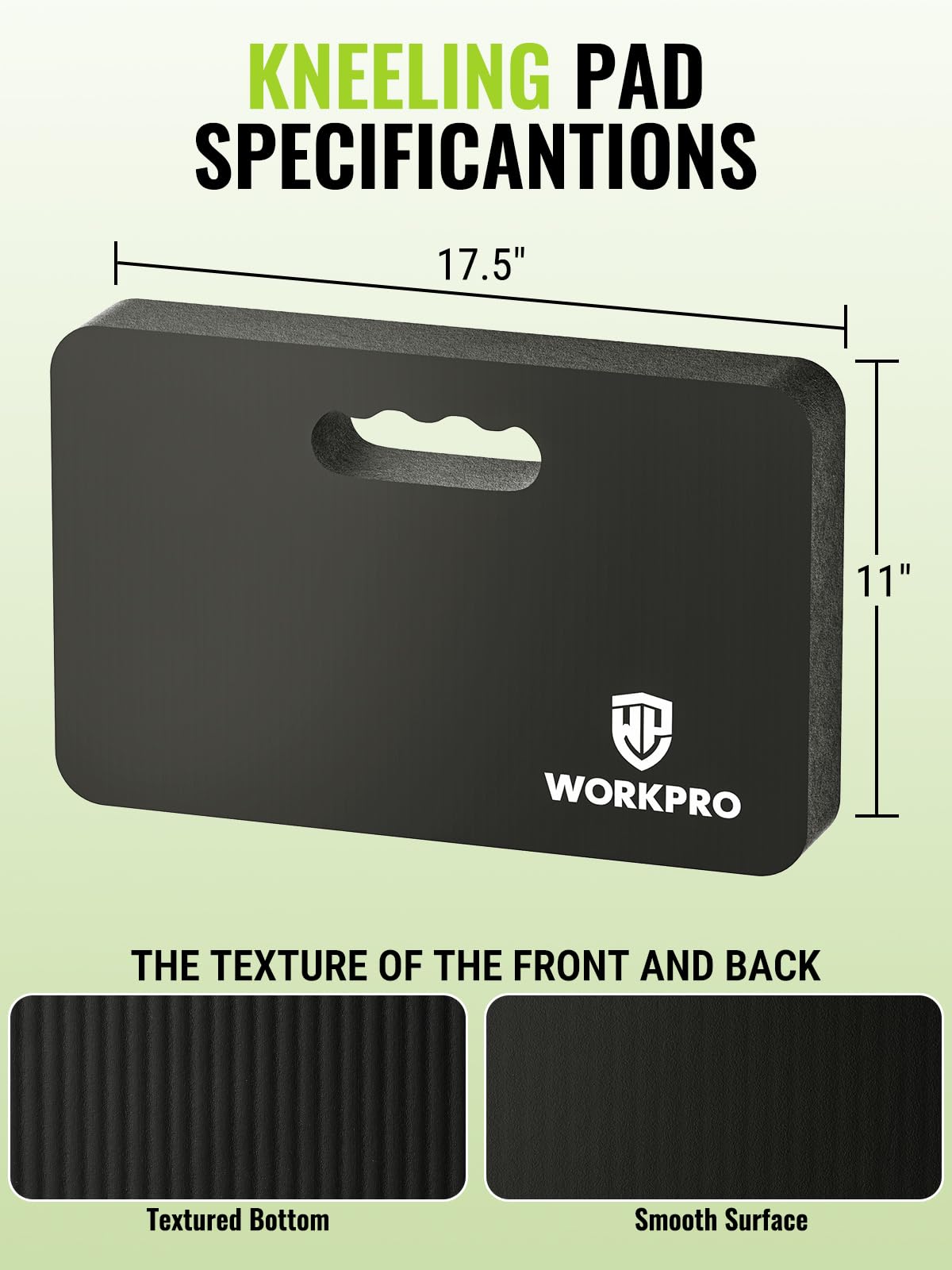 Extra Thick Kneeling Pad - 17.5 x 11 x 1.5 in, Black