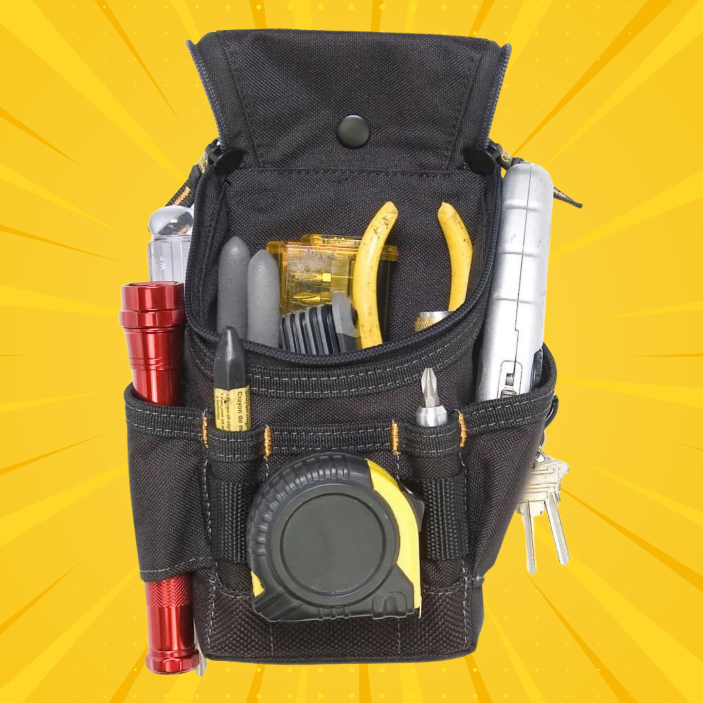 Custom Leathercraft Small 9-Pocket Utility Pouch - Grip Support Store