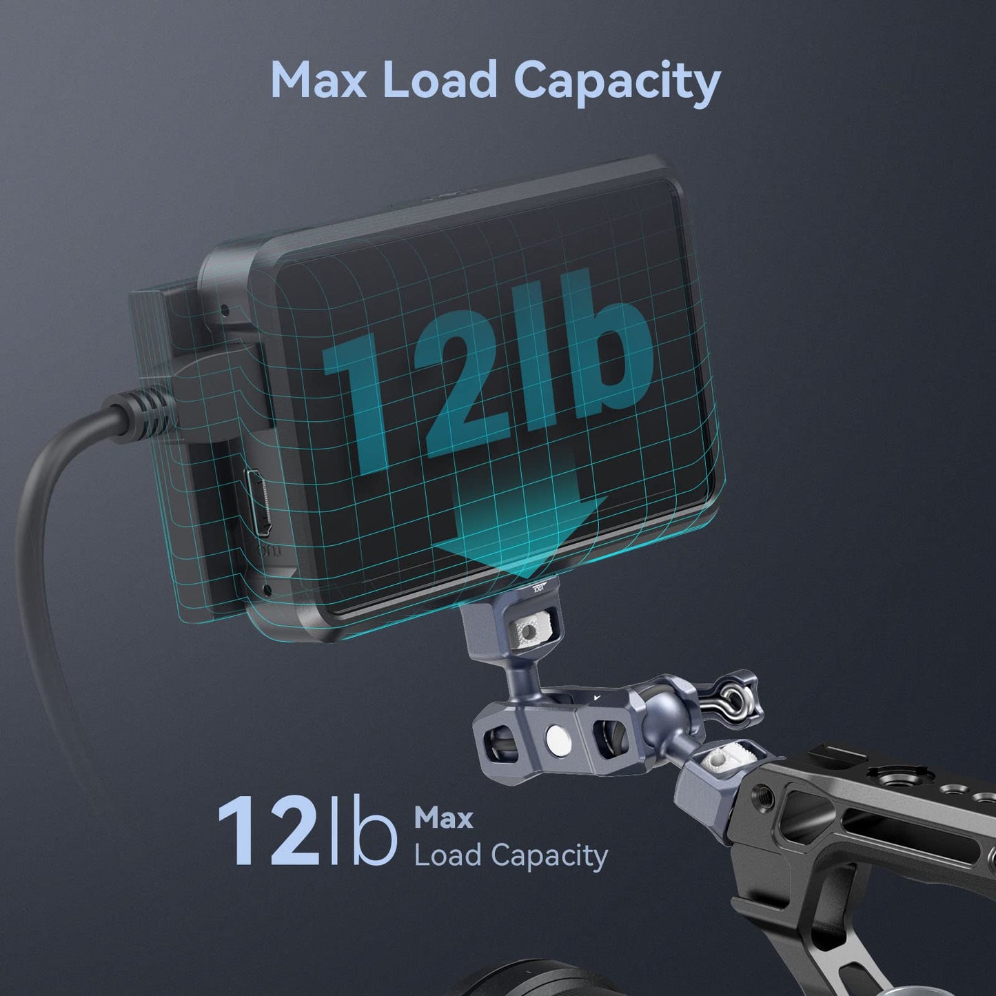 SmallRig Articulating Magic Arm with 3/8"-16 Locating Screw for ARRI and 1/4"-20 Screw (with Retractable Pins), 360 Degree Rotation, Max Load of 12 Ib for Monitor, Camera, and Lights 3874