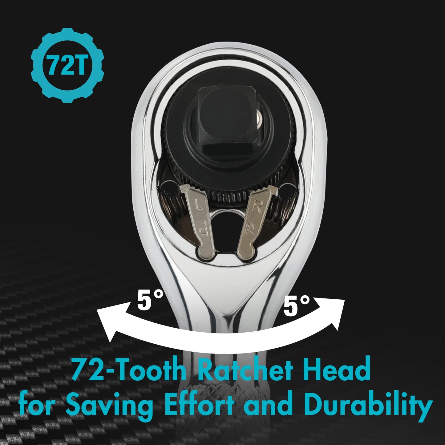 1/4-Inch Stubby Ratchet Wrench, Socket & Bit Driver, 72-Tooth, Chrome Alloy Made