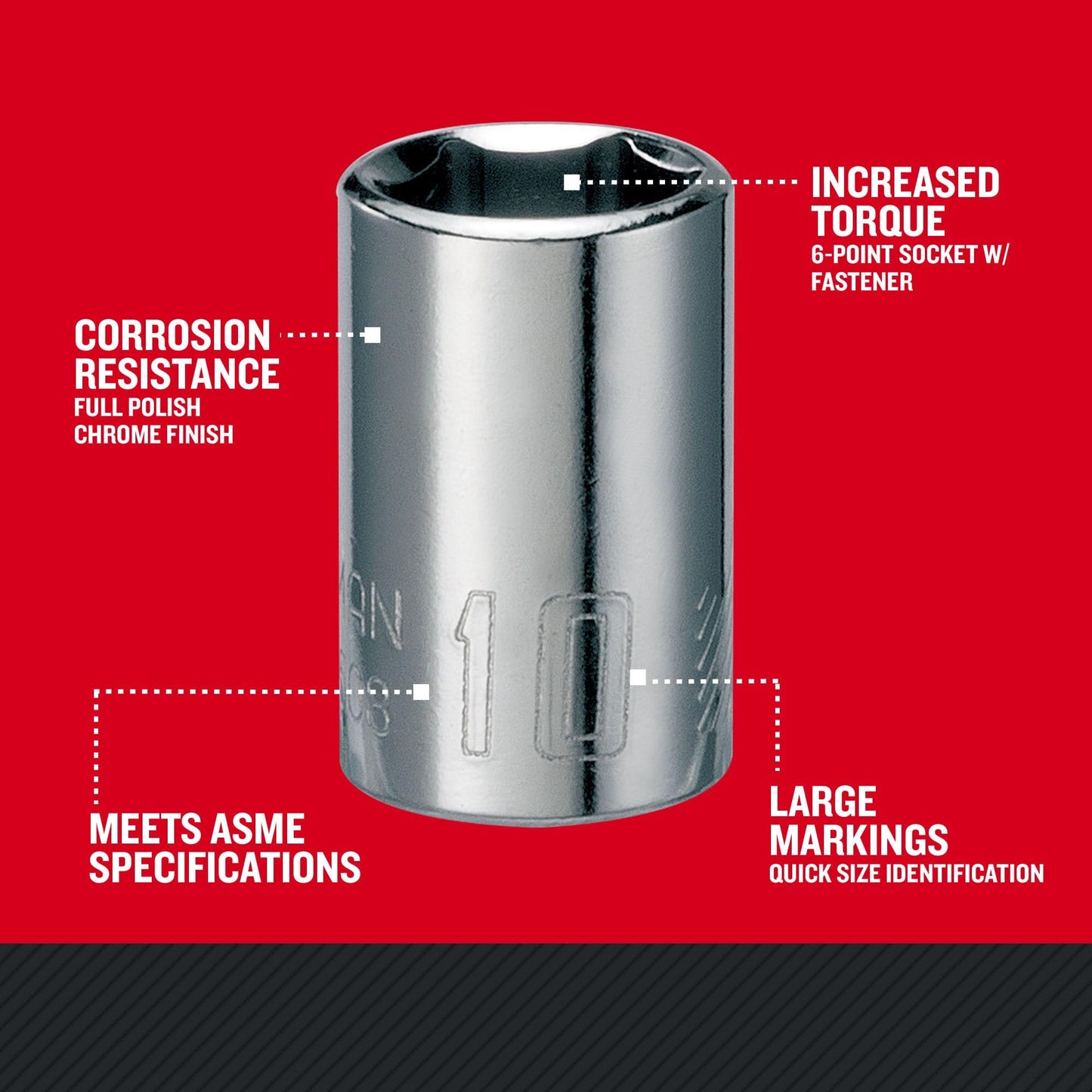 CRAFTSMAN 10mm Socket, Metric, 1/4-Inch Drive