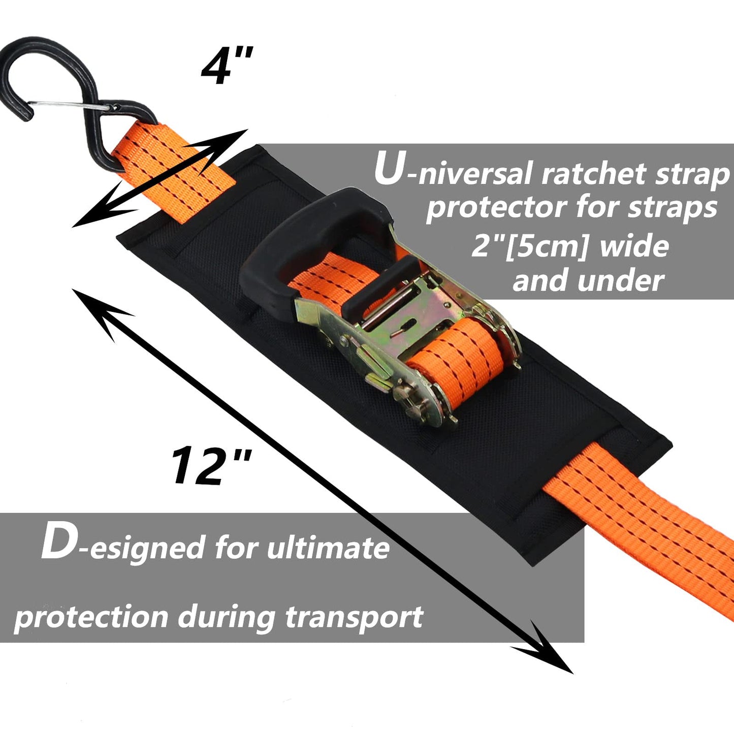 Tie Down Strap Protector Sleeve Ratchet Strap 4 Pack Universal