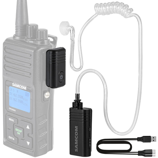 Wireless Earpiece with Clear tube for Two-Way Radios