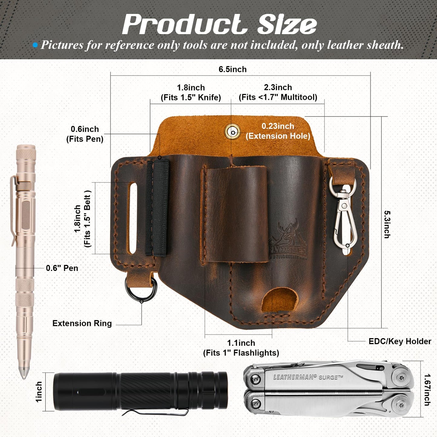 Premium Leather Multitool Sheath Pouch