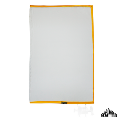 24"x36" Poly Silk White by LA Rag House - poly silk on frame