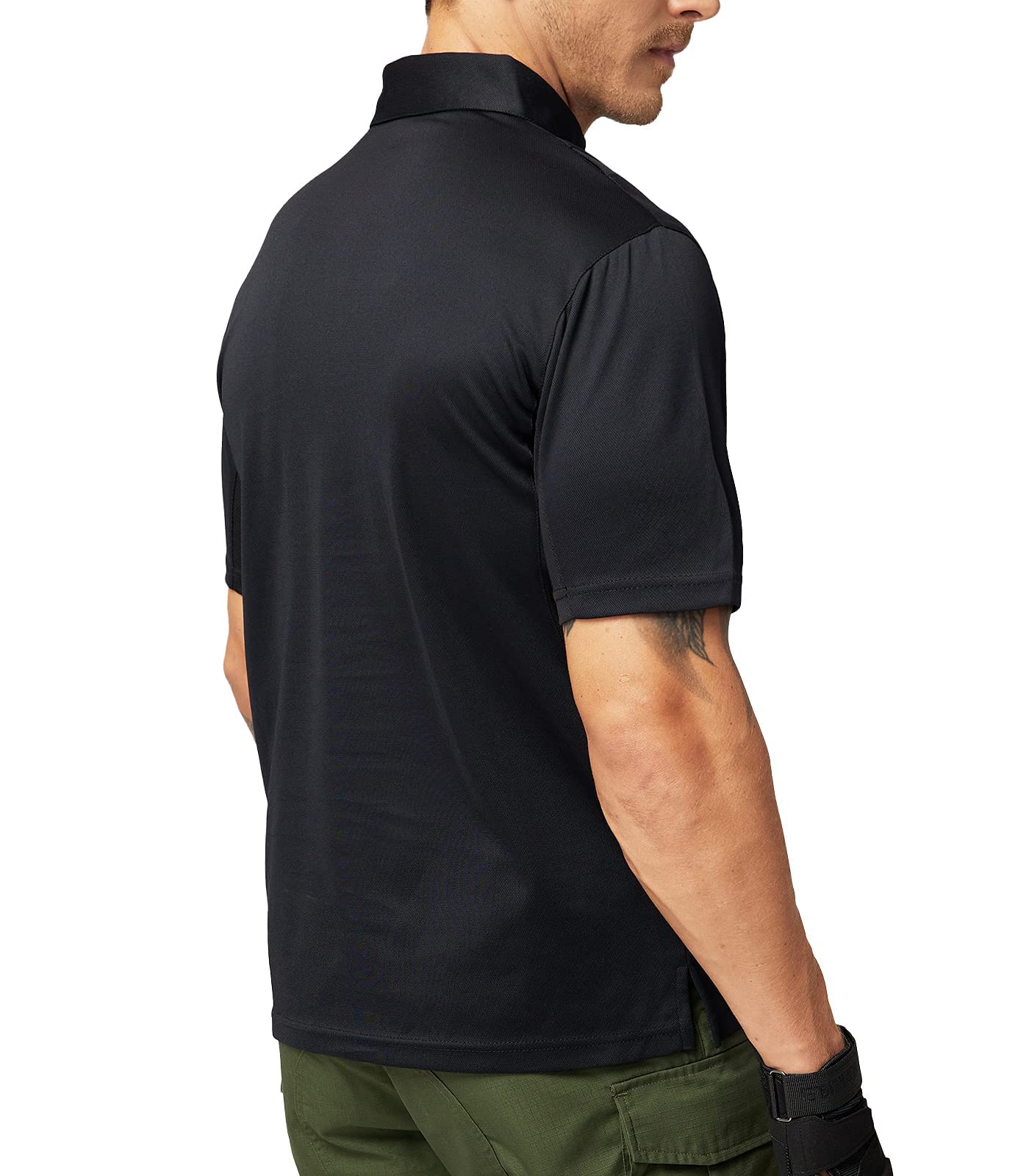 Show Black Polo Short Sleeve Shirts, Moisture-Wicking - Grip Support Store