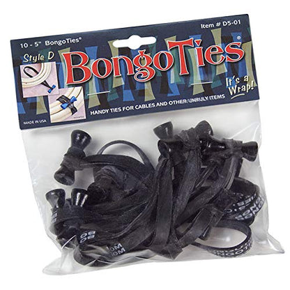 Bongo Ties - 10 Pack - All Black - Grip Support Store