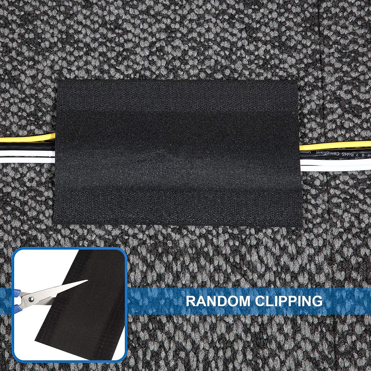 4" Velcro Grip for Cable Cords on Carpets, 2-Pack (10 ft) - Grip Support Store