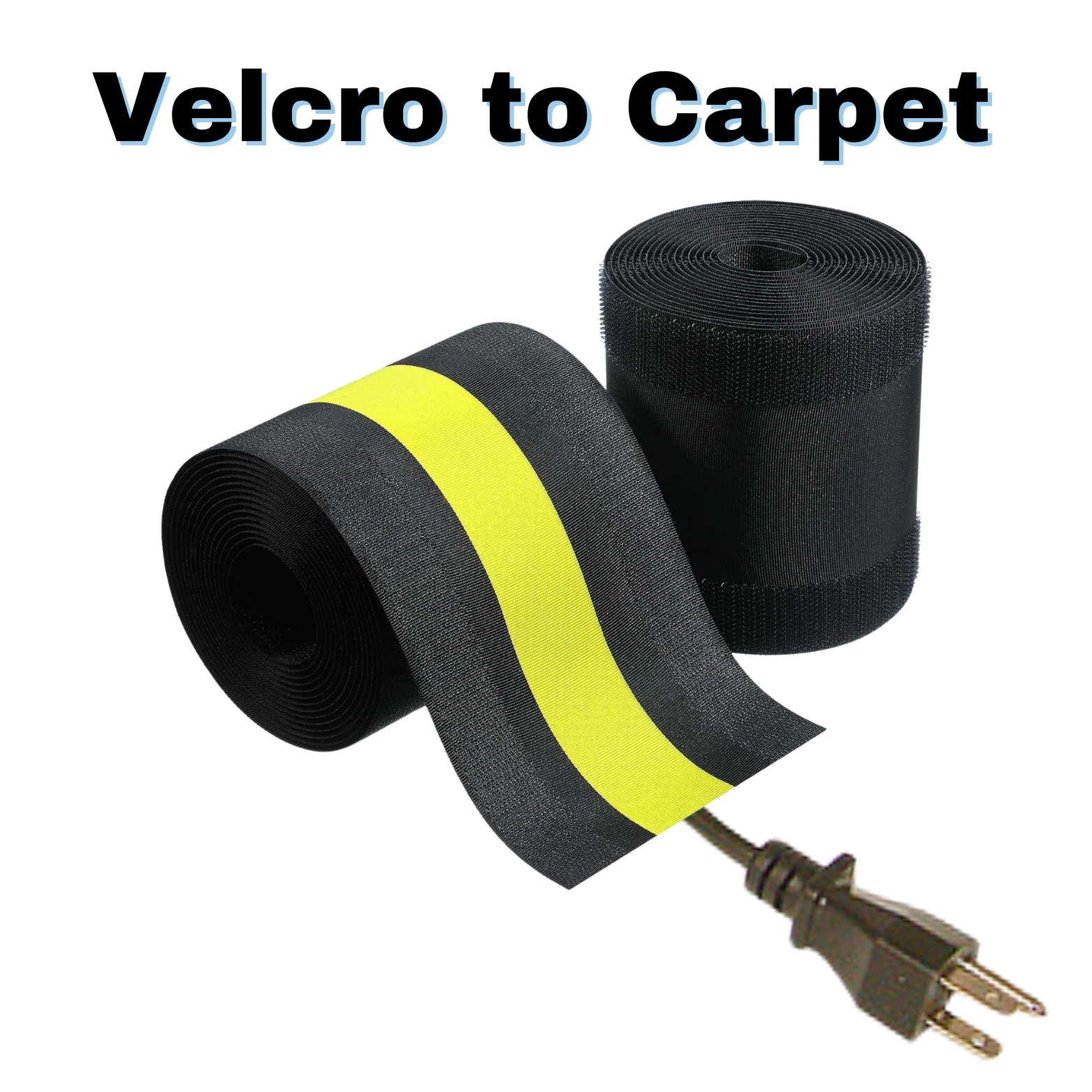 4" Velcro Grip for Cable Cords on Carpets, 2-Pack (10 ft) - Grip Support Store