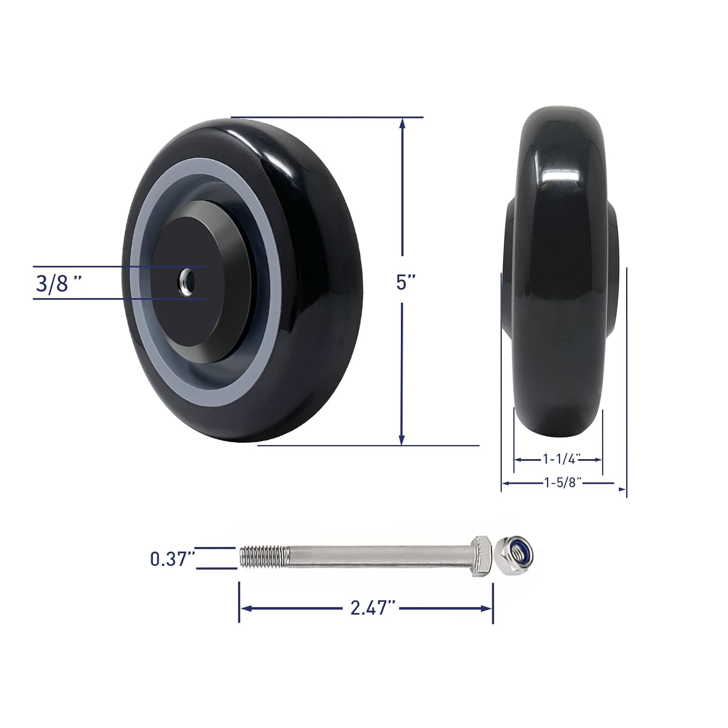 Straight Wheels for Apple Box Dolly - Grip Support Store