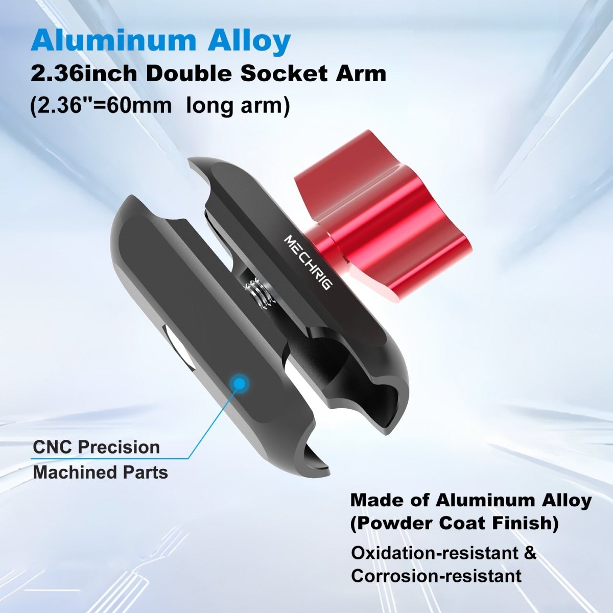 Mechrig Double Socket Arm 25 mm/1 Inch Ball Head Clamp - Grip Support Store