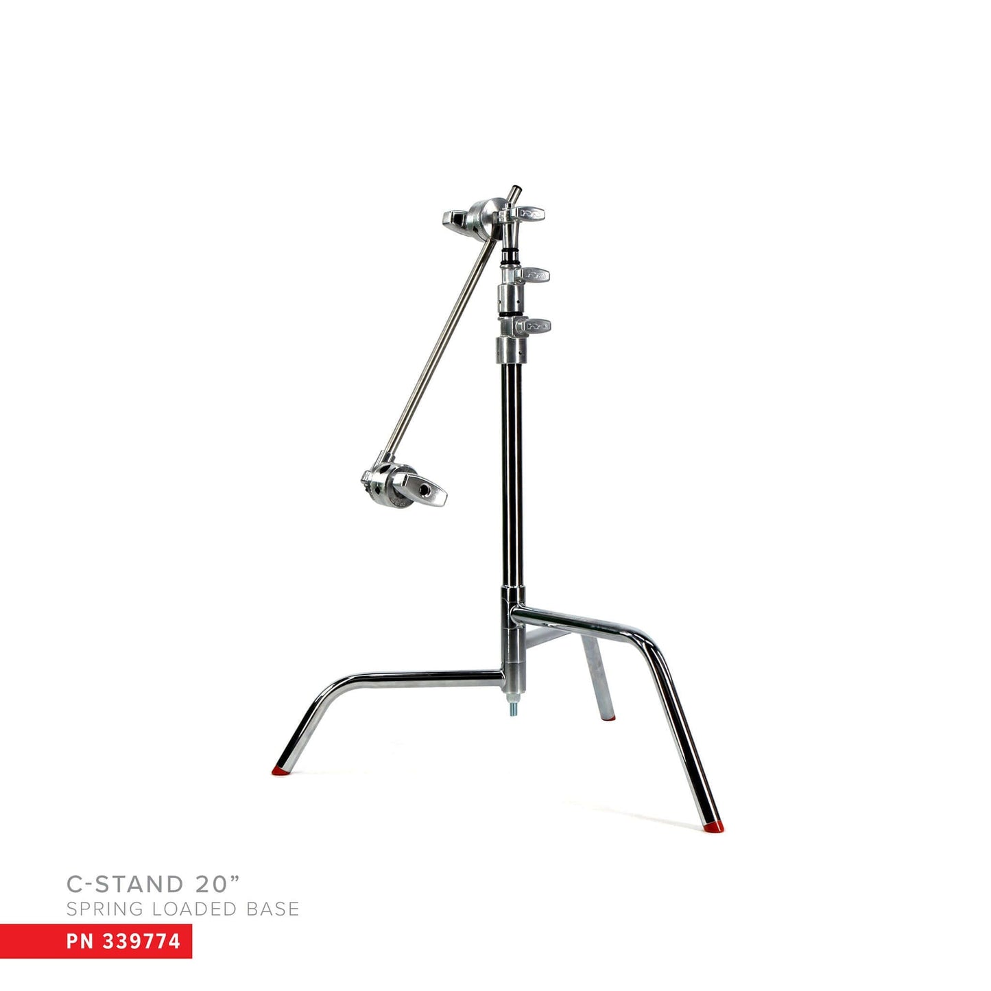 20" Double Riser Spring Loaded Folding C-Stand w/Grip Head & Arm Chrome - Grip Support Store