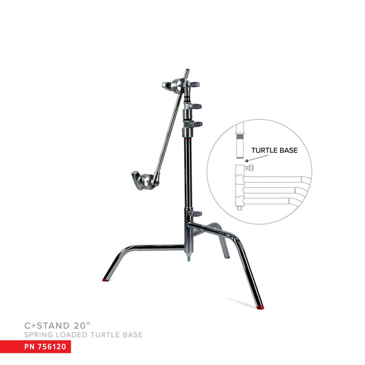 20" C+Stand w/Turtle Base, Grip Head & Arm Chrome - Grip Support Store