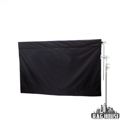 Ultra Black/Black Wag Flag Cover Roll-Out by LA Rag House - cover rolled out on wag flag frame