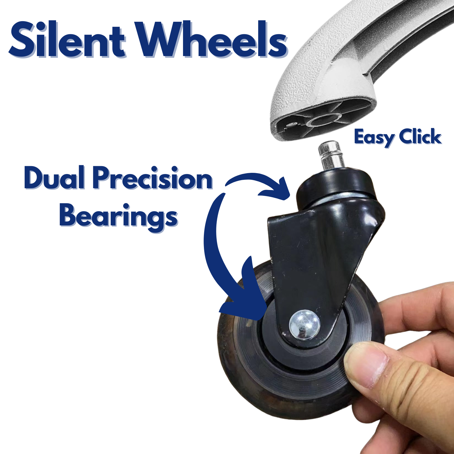 Silent Office Chairs Wheels - 5 Pack - Grip Support Store