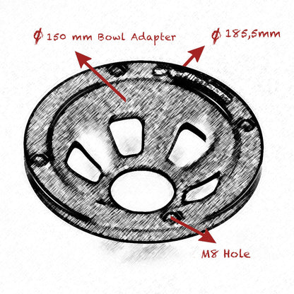 150mm BOWL ADAPTER - Grip Support Store