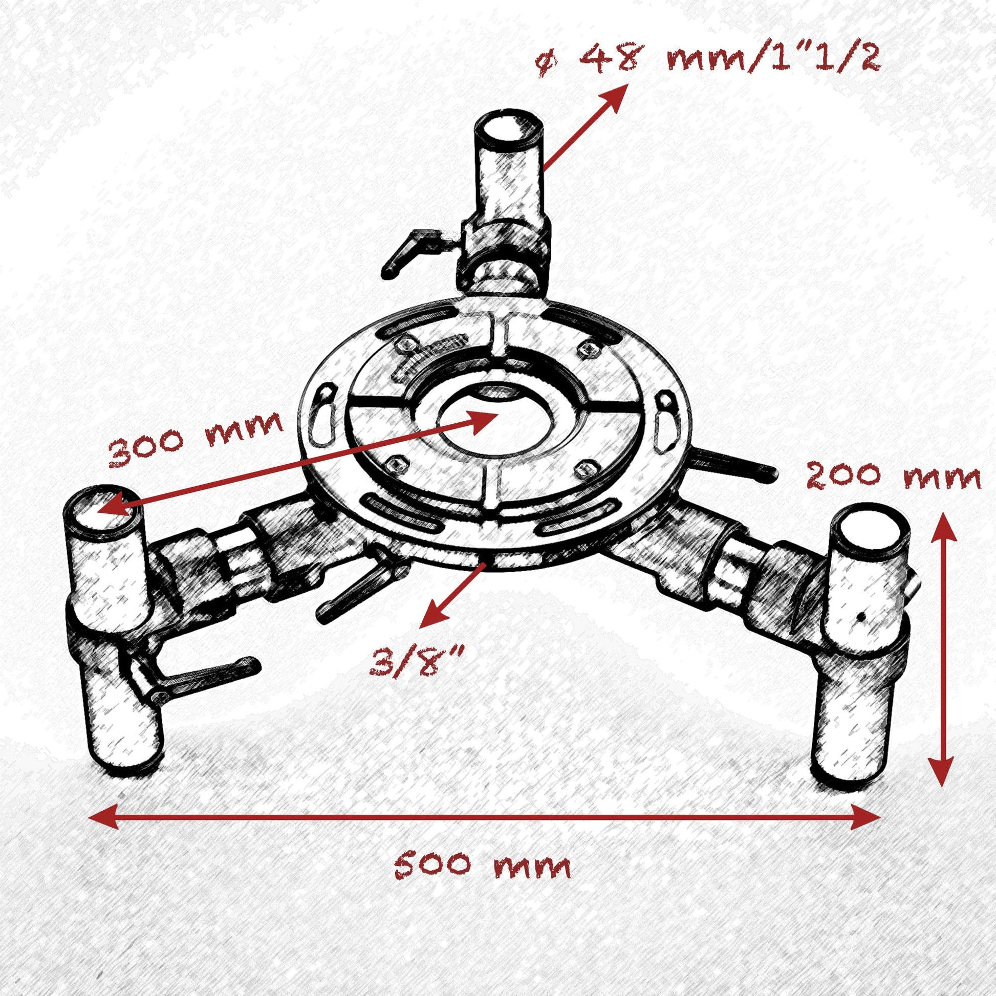 48.3mm (1"1/2 ) MITCHELL THREE LEGS - Grip Support Store