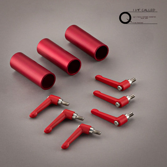 1"1/4 (CALLED) 42mm & M8 CLAMPING LEVER RED SET - Grip Support Store