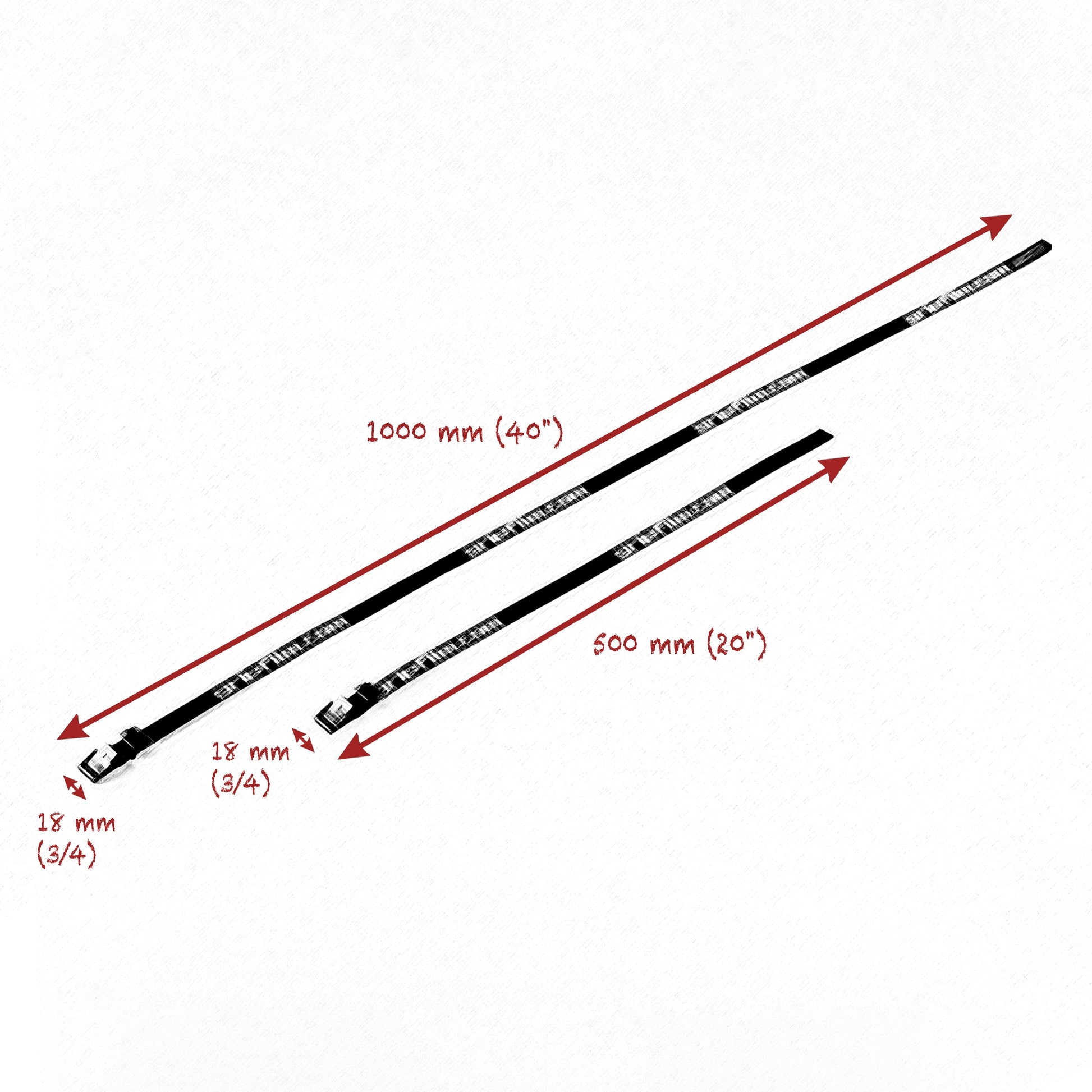 18mm 500mm & 1000mm LENGTH STRAP SET - Grip Support Store