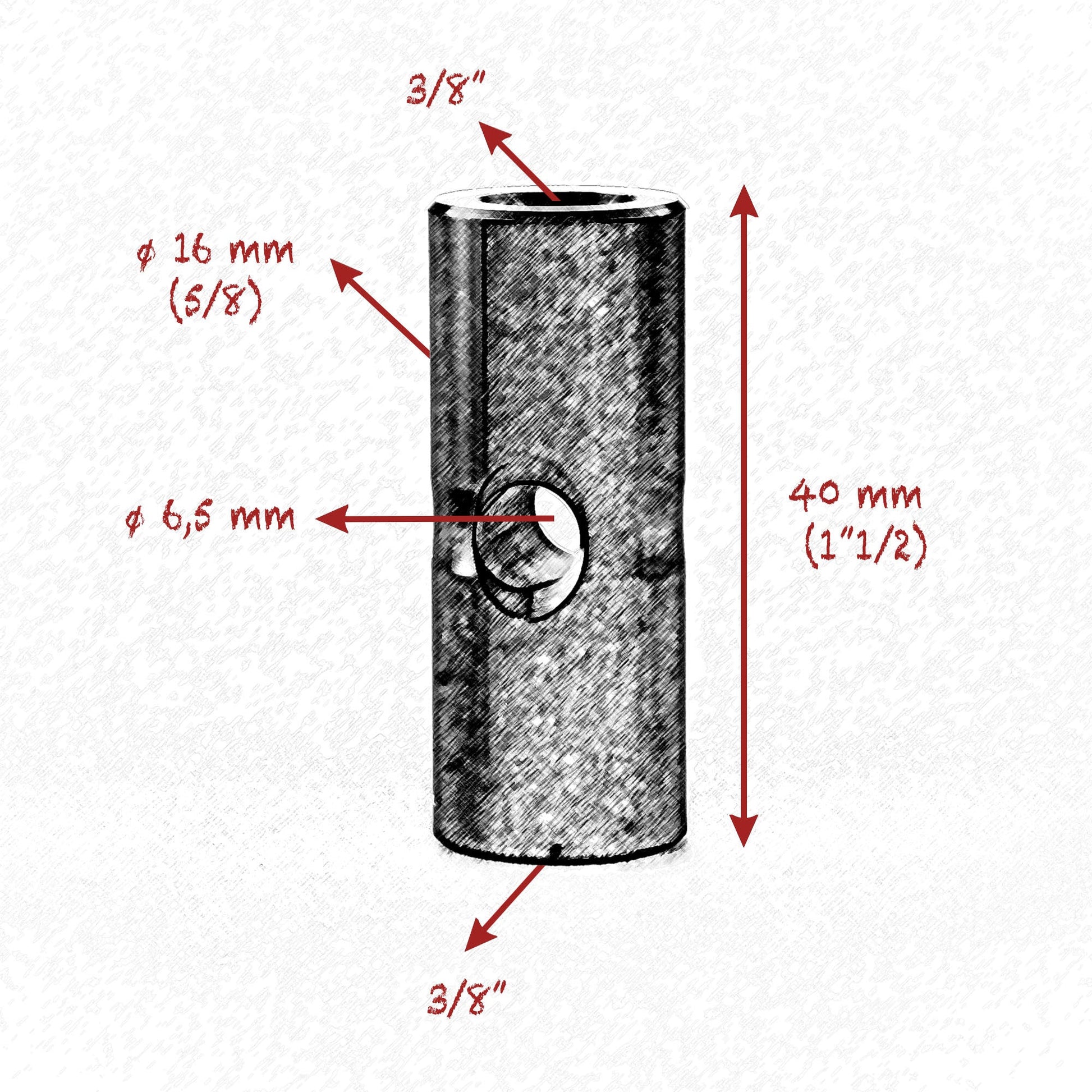 3/8 - 3/8 STARTER PIN 16mm ( 5/8" ) 40mm ( 1" 57 ) LENGTH SET - Grip Support Store