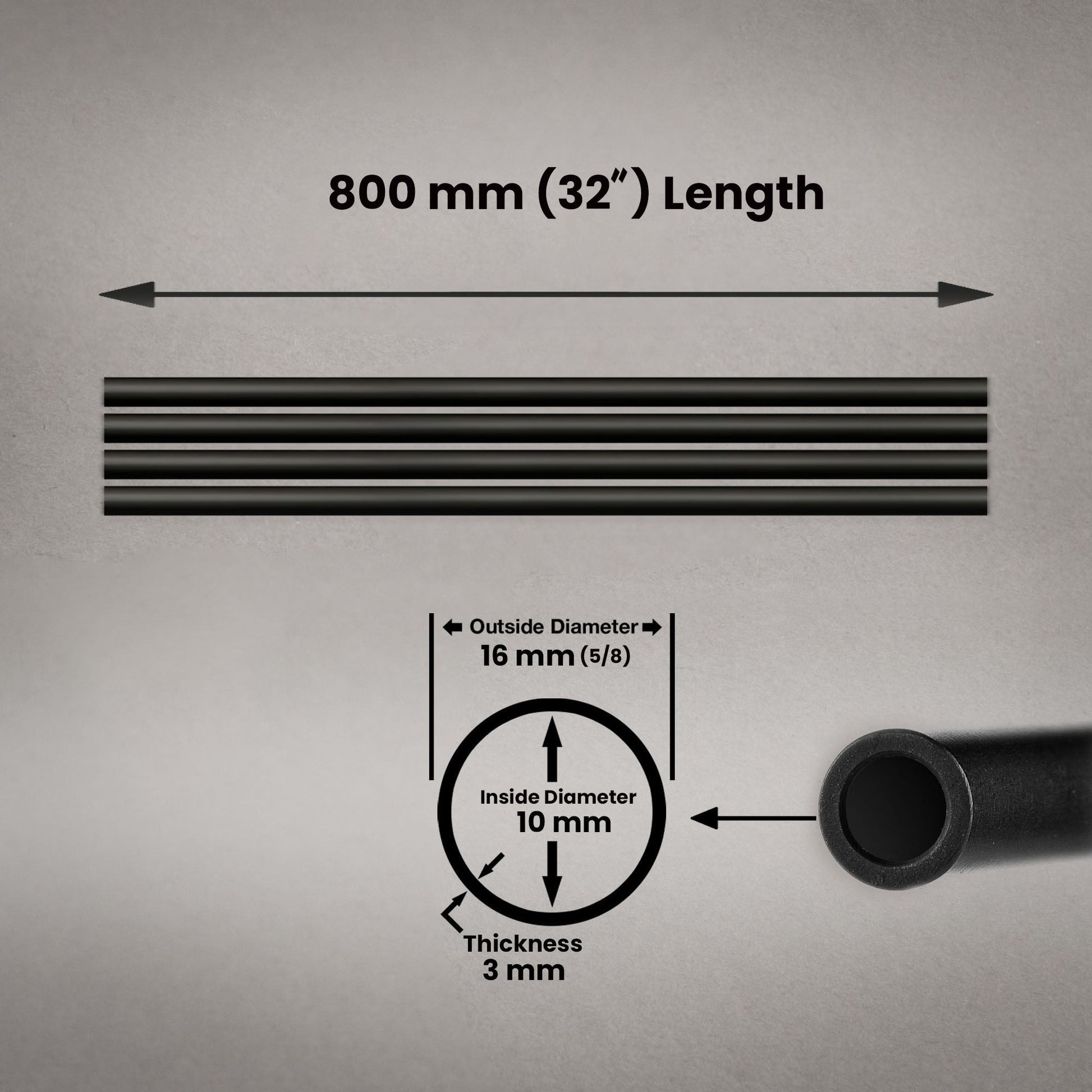 800mm PRECISION RODS 16mm SET - Grip Support Store