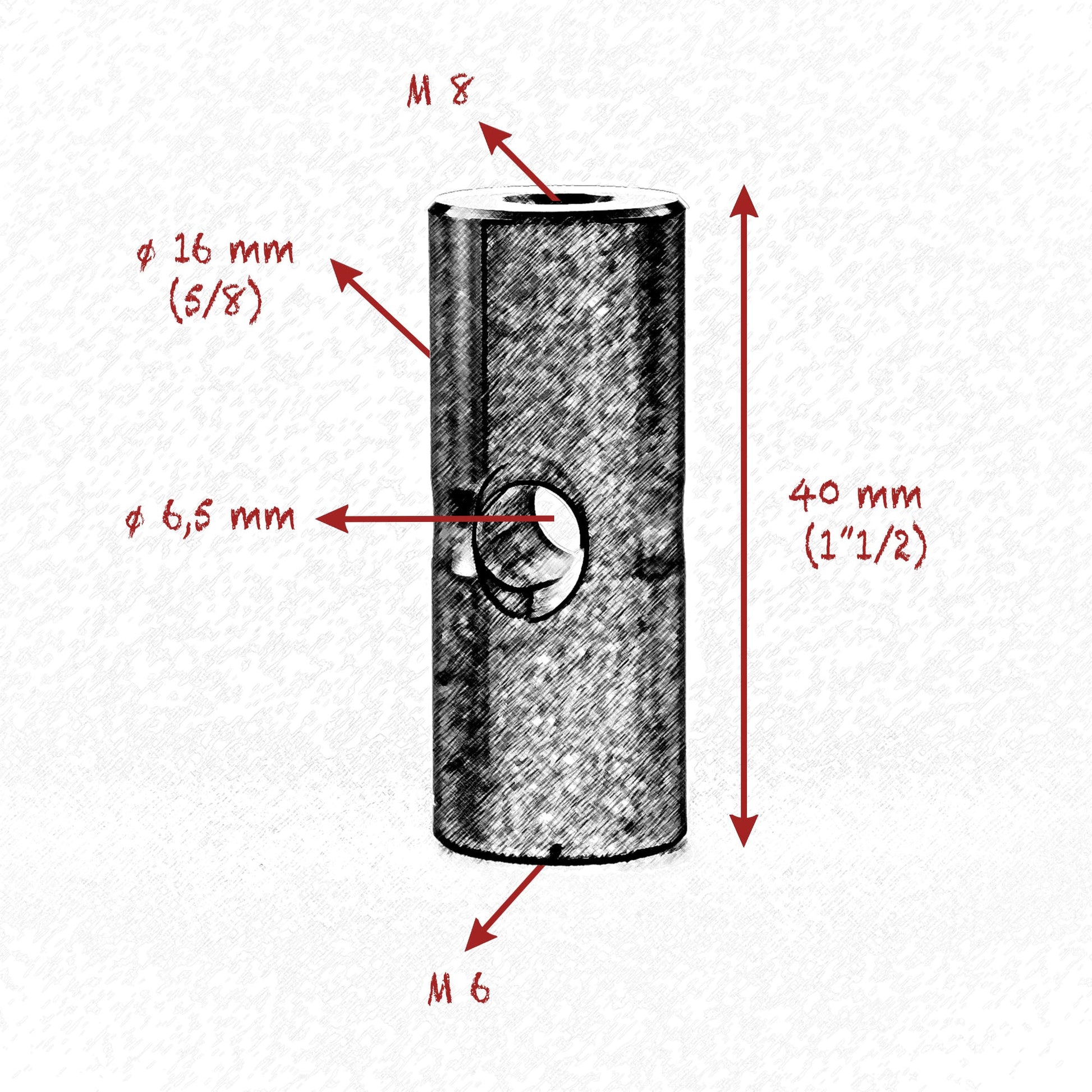 M6 - M8 STARTER PIN 16mm ( 5/8" ) 40mm ( 1" 57 ) LENGTH SET - Grip Support Store