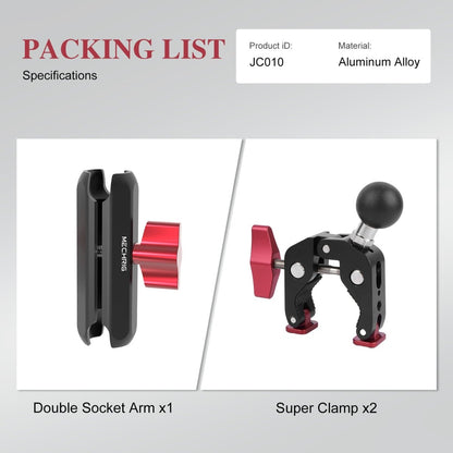 Mechrig 360° Adjustable Dual Super Clamp Mount with Ball Head Arm - Grip Support Store