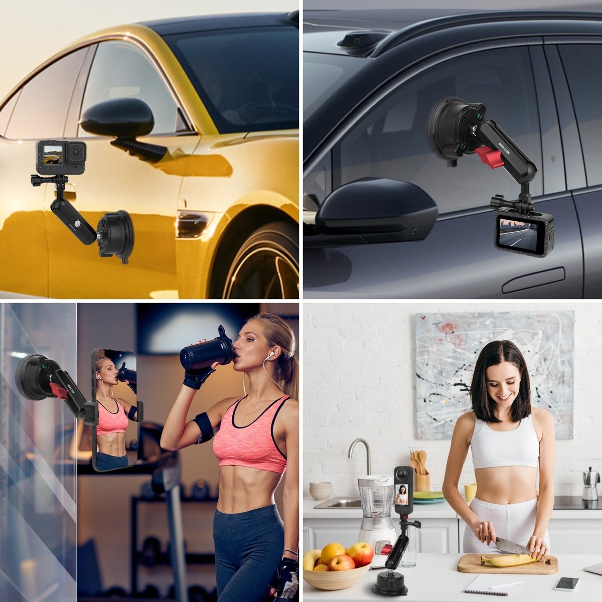 Mechrig 360° Suction Cup Camera Mount with 1/4" Screw Adapter - Grip Support Store