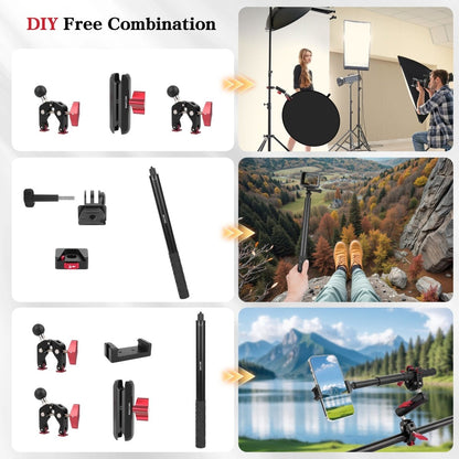 Mechrig Adjustable Camera Mount with 5-Section Pole and Four Super Clamps - Grip Support Store
