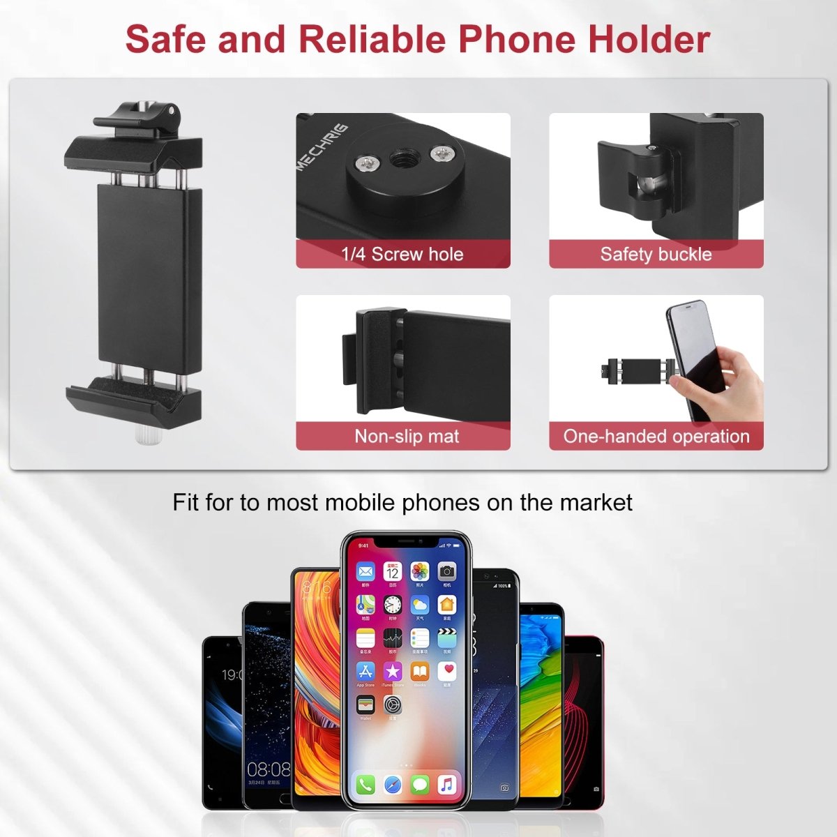 Mechrig Dual Ball Magic Arm Super Clamp Mount with GoPro Adapter & Phone Clamp - Grip Support Store