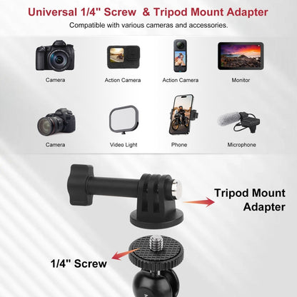 Mechrig Dual Ball Magic Arm Super Clamp Mount with GoPro Adapter & Phone Clamp - Grip Support Store