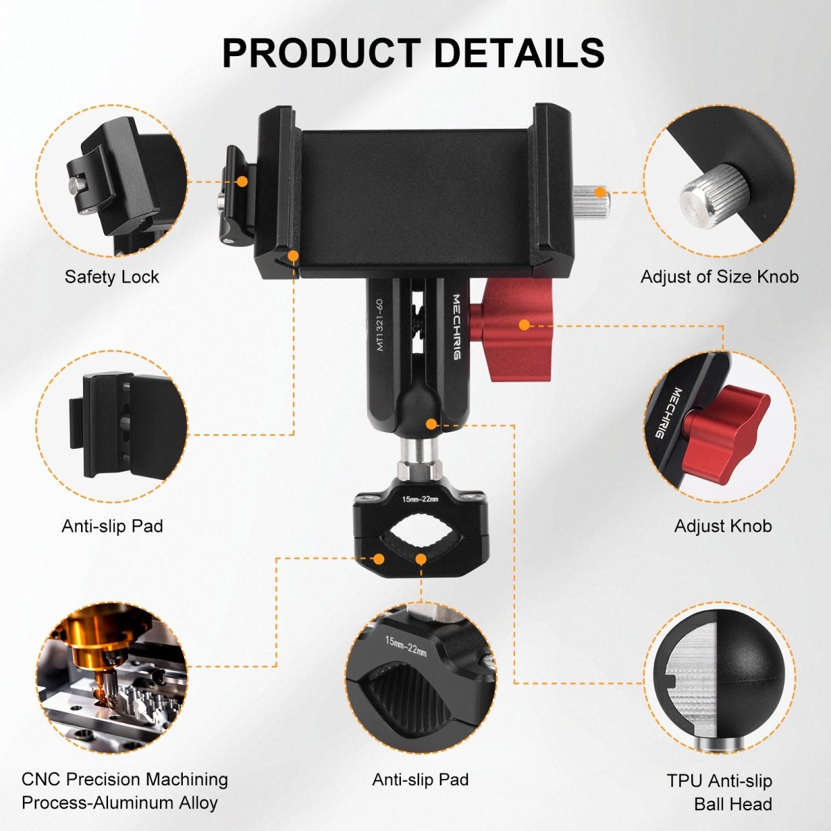 Mechrig Dual Ball Quick-Release Aluminum Handlebar Phone Mount - Grip Support Store