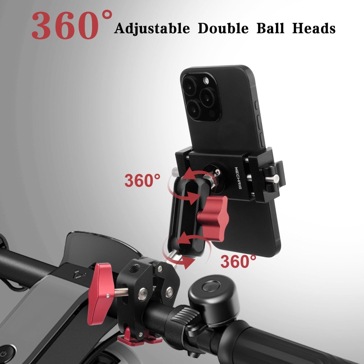 Mechrig Quick-Release 360° Ball Head Phone Mount with Super Clamp - Grip Support Store