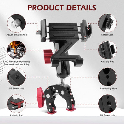 Mechrig Quick-Release Phone Mount with 360° Ball Head and Super Clamp - Grip Support Store