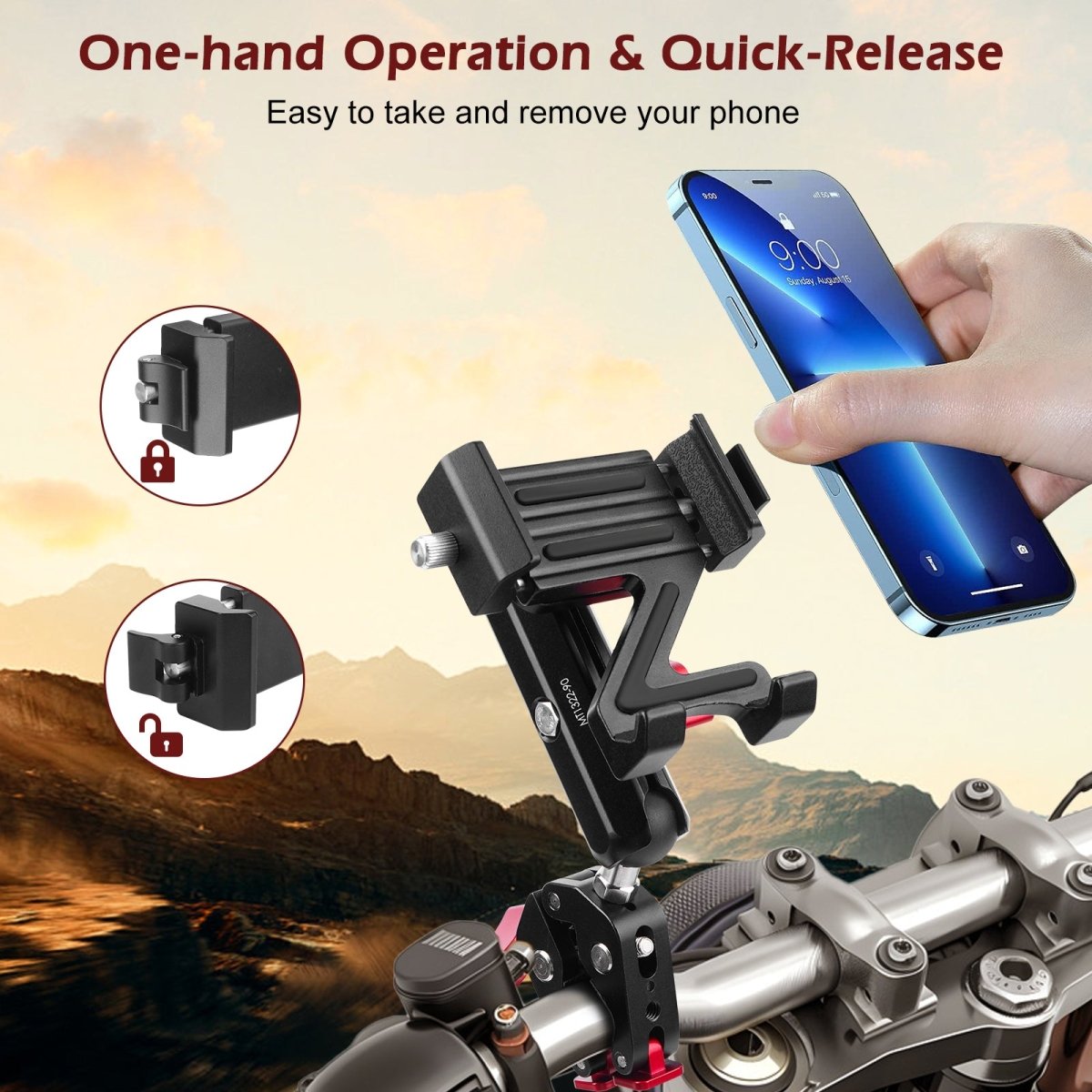Mechrig Quick-Release Phone Mount with 360° Ball Head and Super Clamp - Grip Support Store