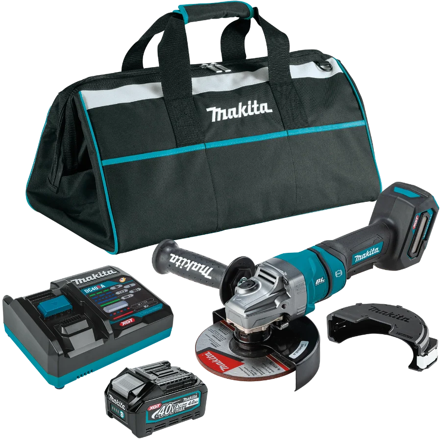 Makita GAG14M1 40V max XGT® Brushless Cordless 4‑1/2” / 6" Paddle Switch Angle Grinder Kit, with Electric Brake (4.0Ah) - Grip Support Store