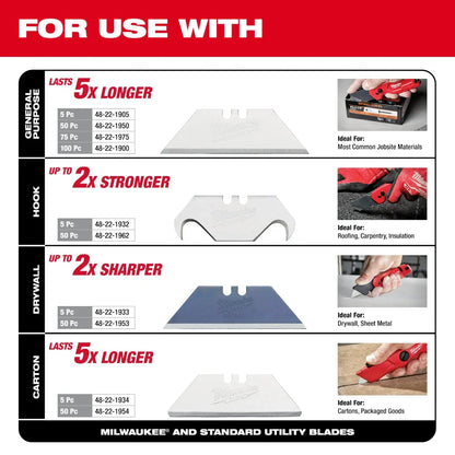Milwaukee 48-22-1516 Compact Side Slide Utility Knife - Grip Support Store