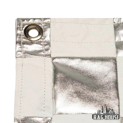 Silver/White Checker Lame by LA Rag House - checker lame fabric