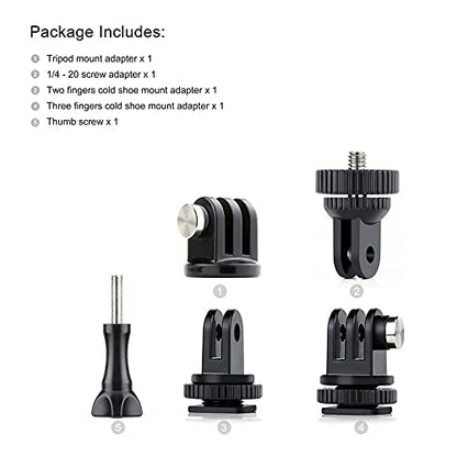 GoPro Mount 1/4-20 Screw Adapter, Tripod and Cold Shoe Mount - Grip Support Store