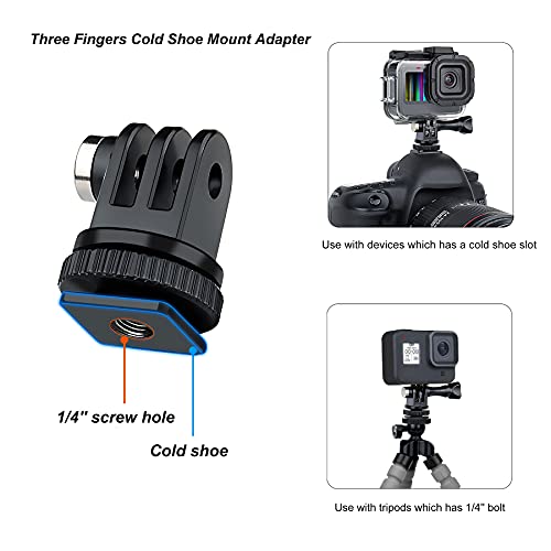 GoPro Mount 1/4-20 Screw Adapter, Tripod and Cold Shoe Mount - Grip Support Store