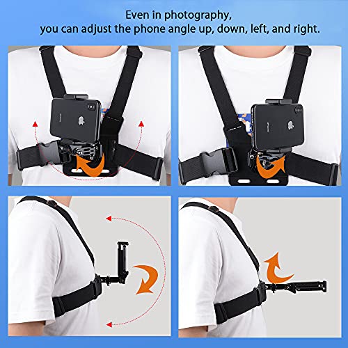 Mobile Phone Chest Mount Strap Holder ，Anti-Slide Strap Mount for Phone 360 Degree Rotary for Video Recording Camera Harness - Grip Support Store